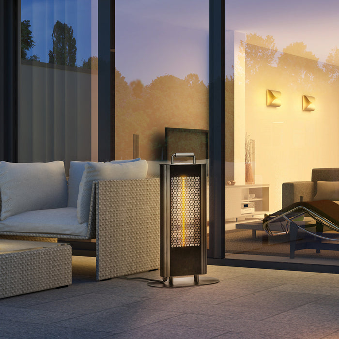 Outsunny Chauffe-terrasse Electrique Avec Eblouissement Ultra-faible Et 6 Reglages De Chaleur, Radiateur Infrarouge Autonome En Alliage D'aluminium De 1200w Avec Telecommande Infrarouge, Noir
