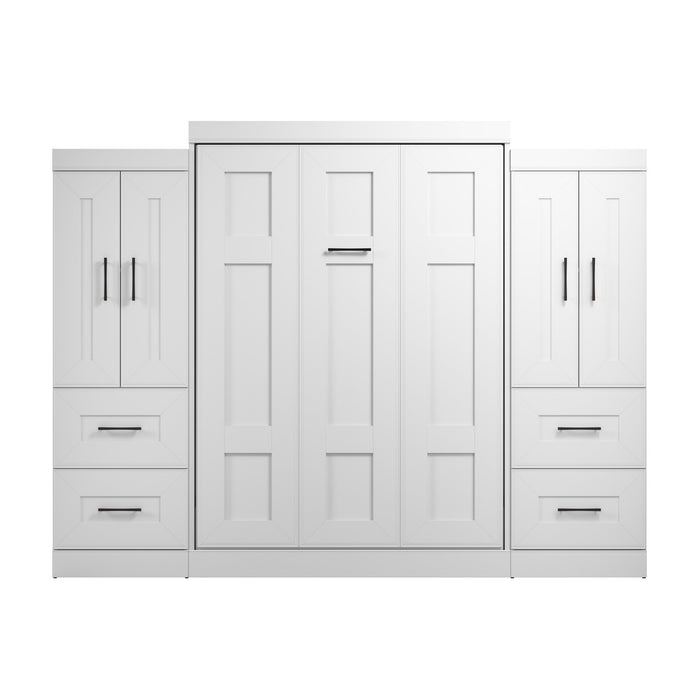 Lit double escamotable Edge de Bestar avec garde-robes (110 po [L]) - blanc