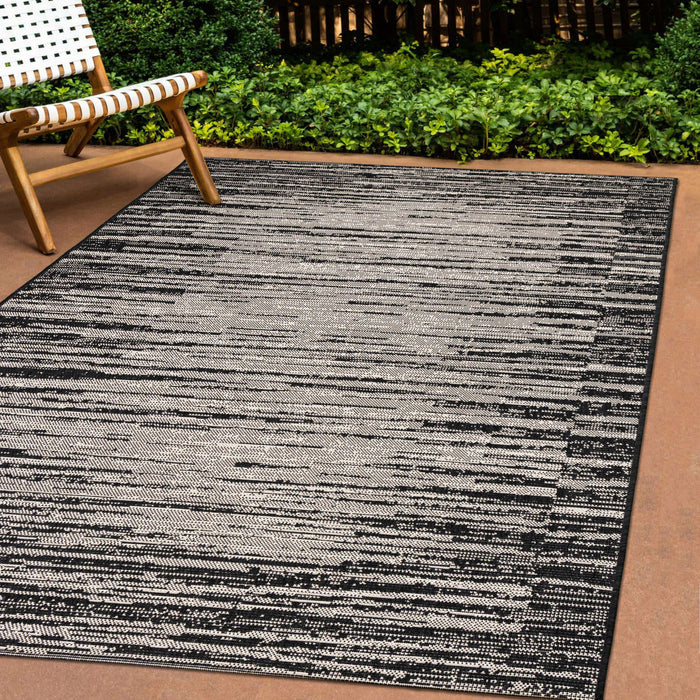 Tapis d'exterieur Jackson noir et gris vieilli, 6'7\" x 9'6\"