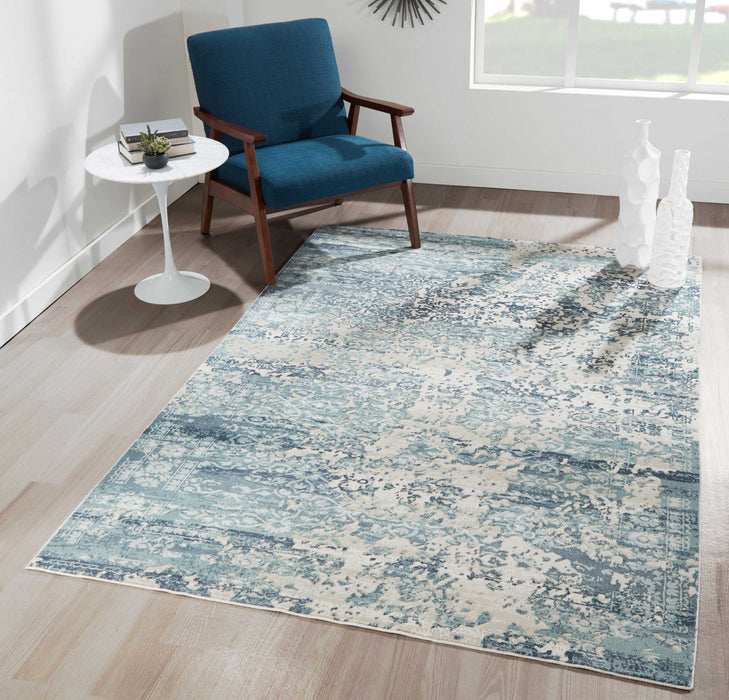 Tapis Traditionnel Delphine 7'9\" x 9'10\" en Bleu