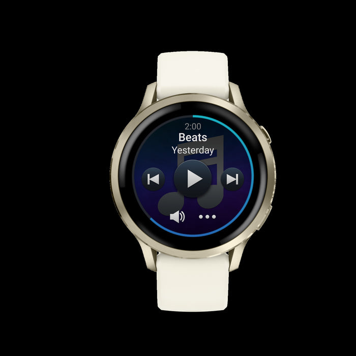 Montre de fitness Garmin Venu 4 41 mm Lunar Gold - Moniteur de sante, suivi GPS, coaching de sommeil, lecture de musique, appels vocaux, longue duree de vie de la batterie
