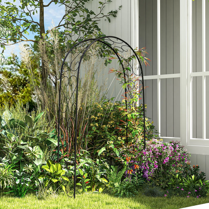 Outsunny Treillis D'arche De Jardin En Acier, Tonnelle De Jardin De 7,5 Pi
