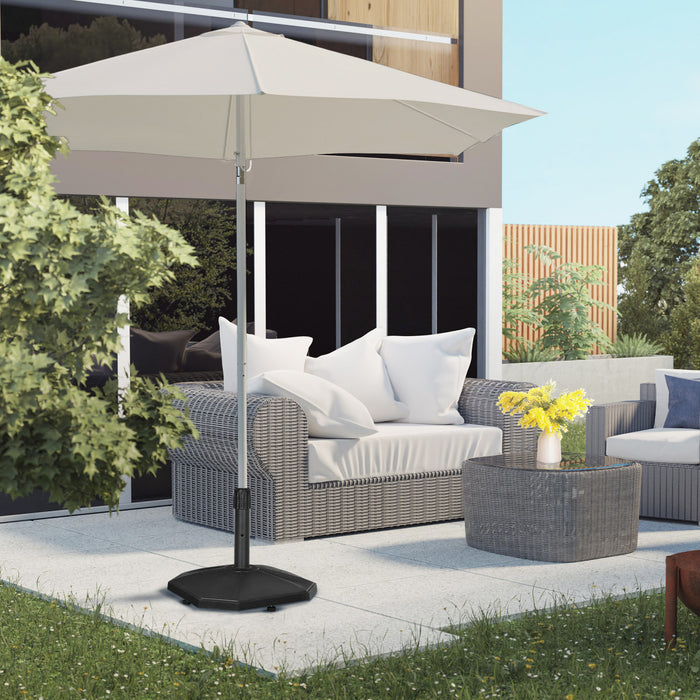 Outsunny Support de parasol en beton 48lbs pour jardin terrasse gris noir