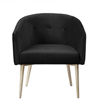  Chaise D'appoint Velma En Velours Noir