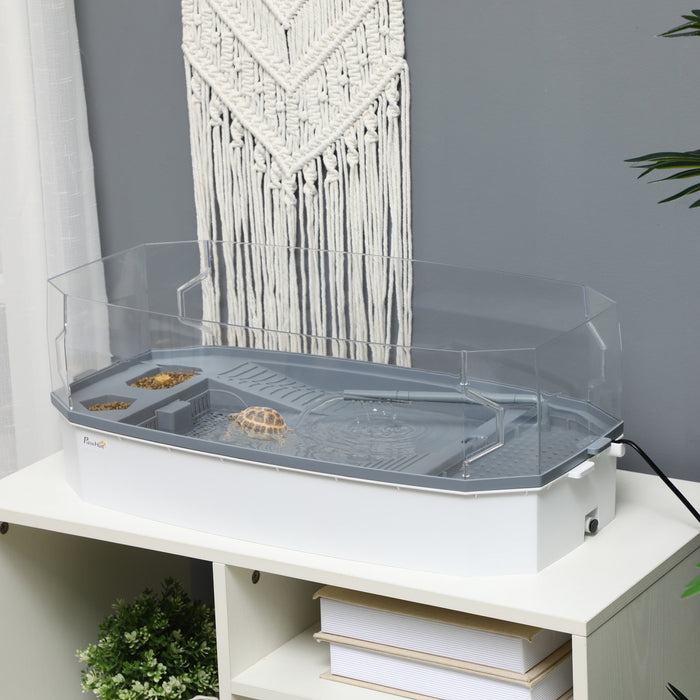 Bac a Tortues, Aquarium pour Tortues avec Plateforme de Bain de Soleil