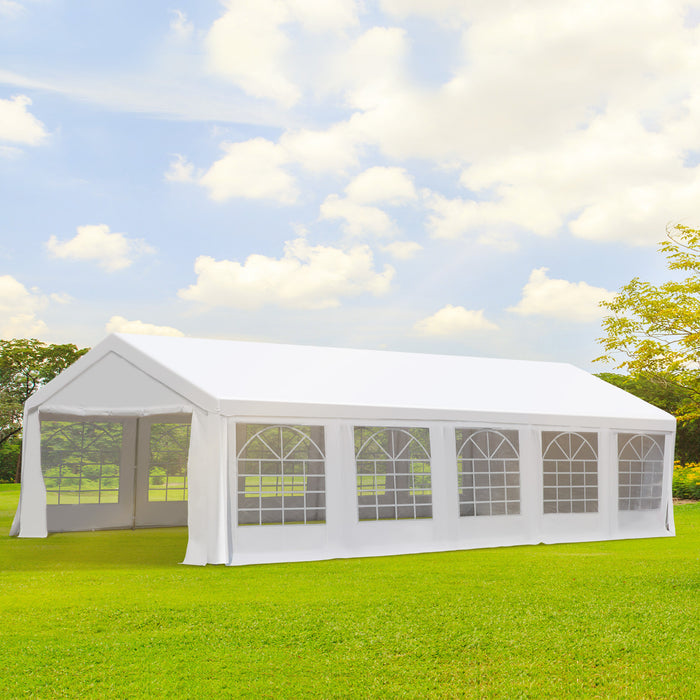 Outsunny Heavy Duty 32x16ft Grand Carport Canopy Event Party Tente Gazebo Blanc
