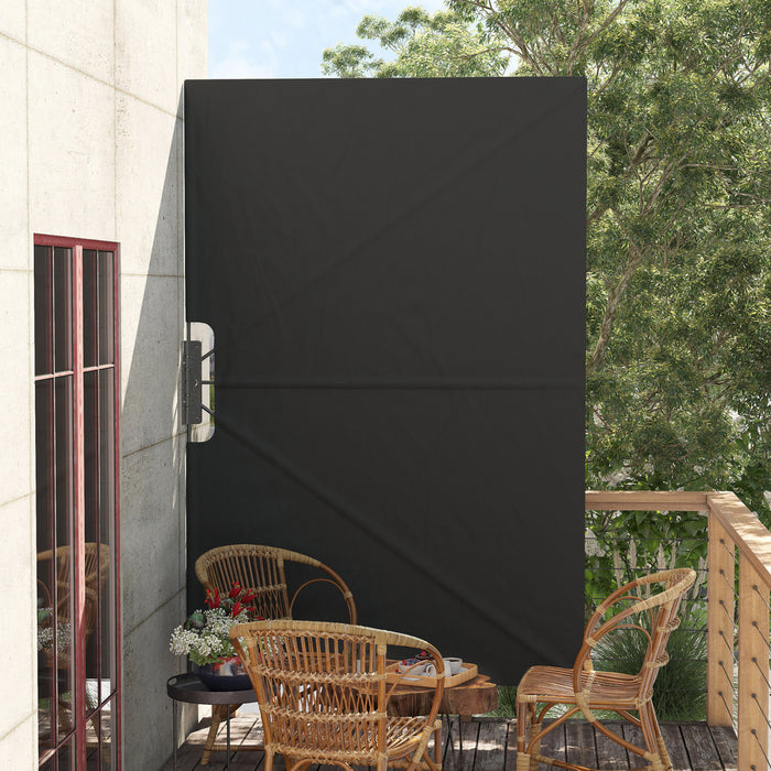 Auvent Lateral Pliant Outsunny 93\" X 63\" Pour Patio, Gris Fonce