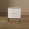 Avira Mid-Century Modern 20" Nightstand in White (2-Drawer) | Table de nuit Avira style milieu du siecle moderne 20" en blanc (2 tiroirs)