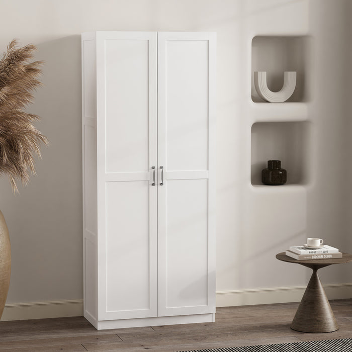 Armoire de rangement Cornelia Modern 30\" en blanc (7 etageres)
