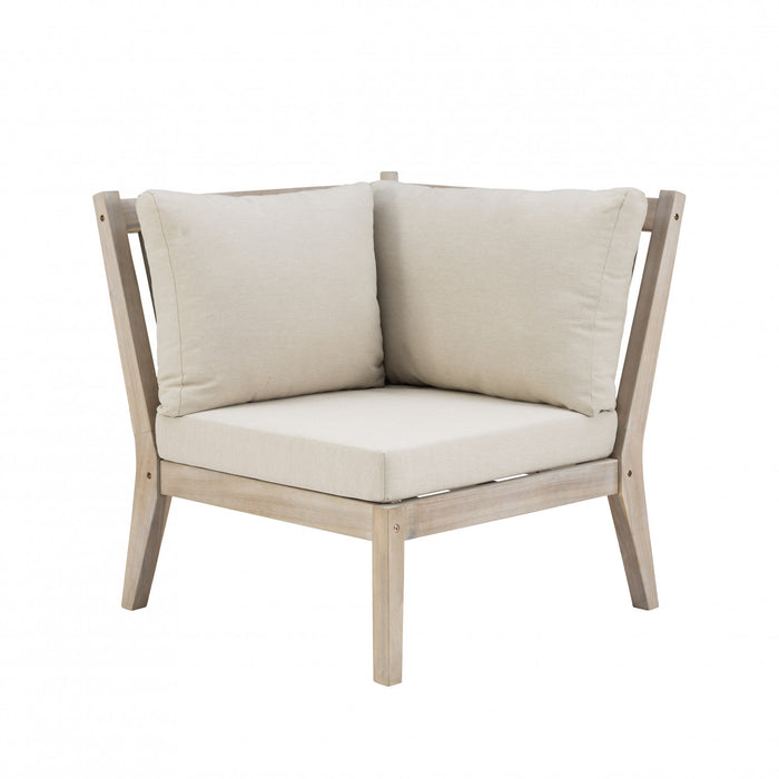 Fauteuil en coin Teagon pour la terrasse à l’extérieur - beige naturel