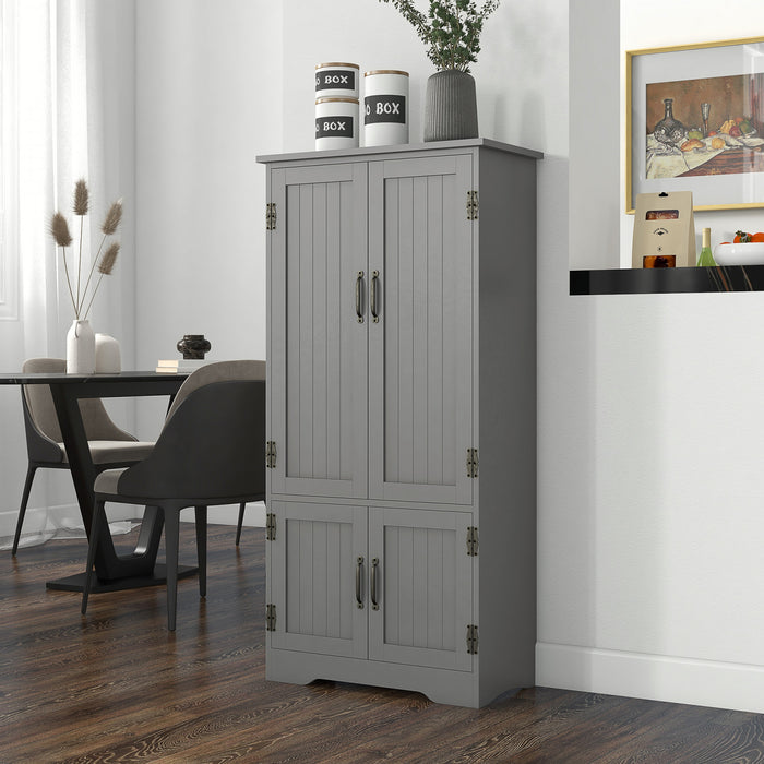 HOMCOM Garde-manger de cuisine, armoire de rangement au sol avec etageres