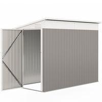 Outsunny Abri De Rangement Exterieur En Metal Avec Serrure, 4' X 8', Gris