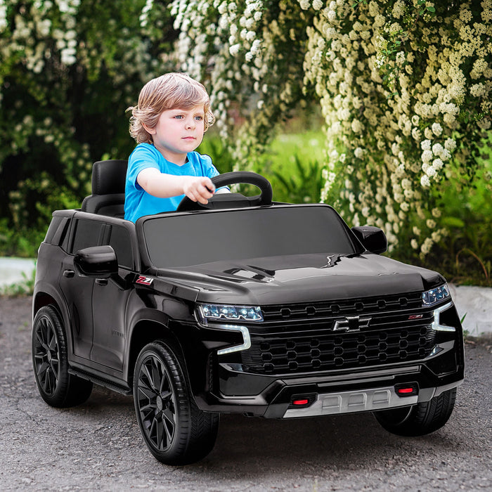 Aosom Chevrolet Voiture Electrique Sous Licence 12 V Pour Enfants Avec Telecommande, Klaxon, Cadeau Pour Garcons Et Filles De 3 A 6 Ans Avec Lecteur De Musique, Voiture Electrique Pour Enfants, Noir