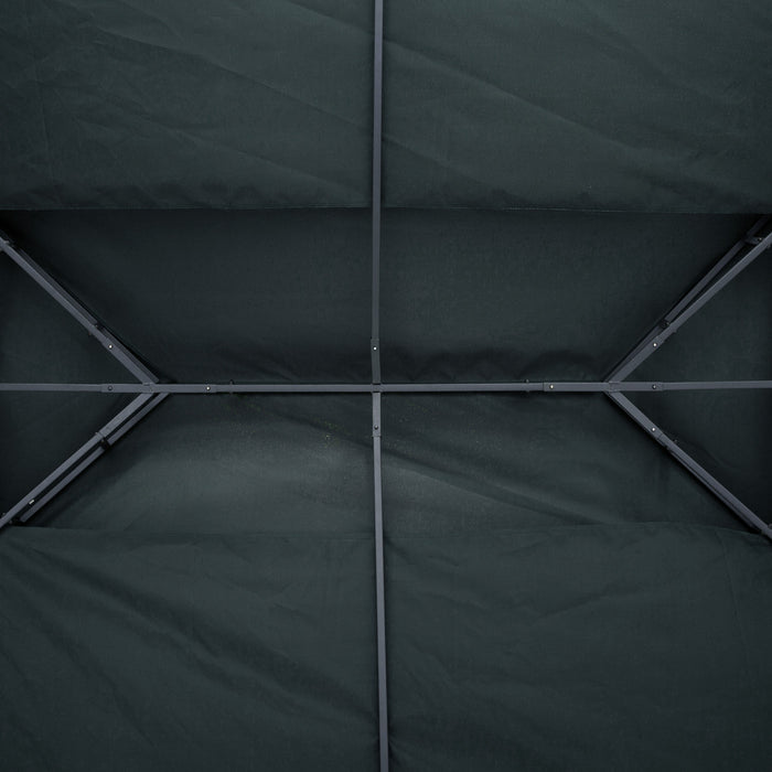 Outsunny 13' X 10' Toile De Rechange Pour Pavillon Tonnelle Tente Toit De Remplacement Gazebo De Jardin Tissu Polyester Haute Densite Anti-uv Gris