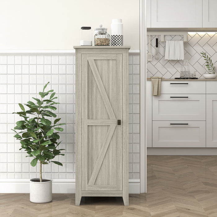 HOMCOM Garde-manger de cuisine autoportant, armoire de rangement, gris