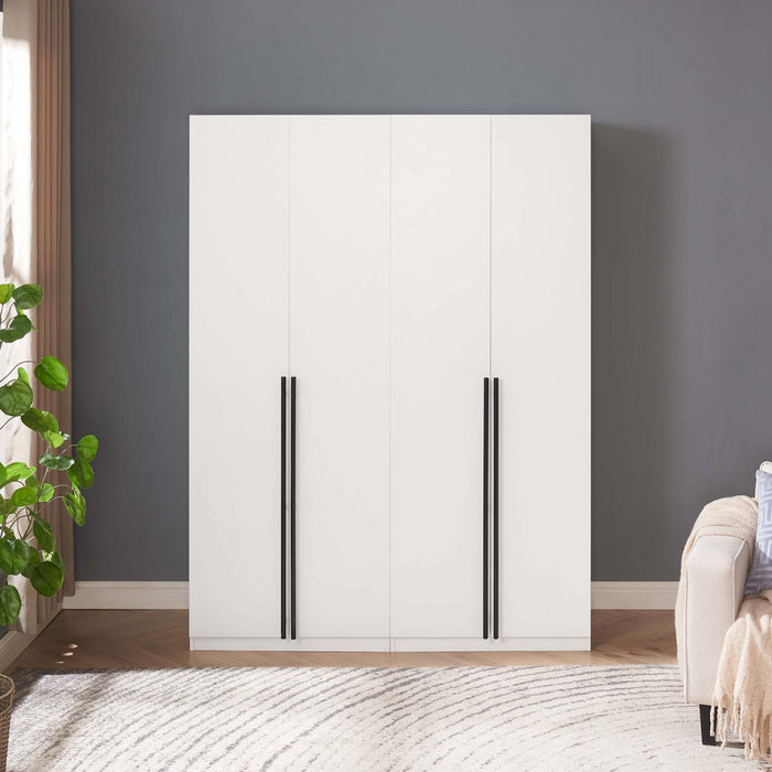 Armoire-penderie moderne Lee 2 pieces en blanc