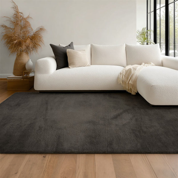 Tapis Lavable/Moelleux Argo 6'7\" x 9'0\" en Charbon