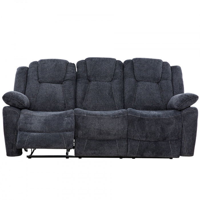 Sofa inclinable manuel Renner de 80 po rembourre avec levier - Gris fonce