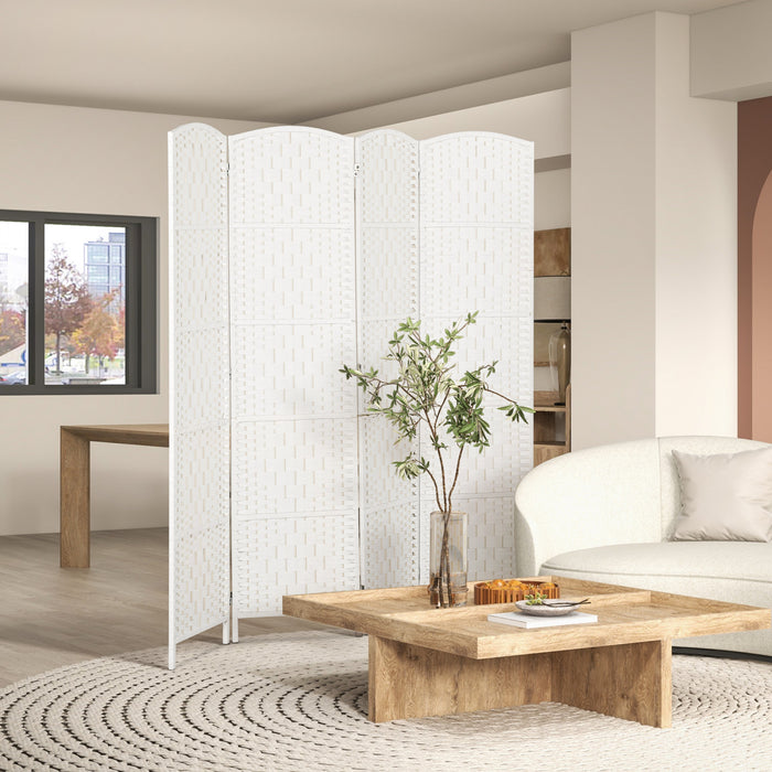 HOMCOM Paravent pliable a 4 panneaux pour intimite et decoration interieure