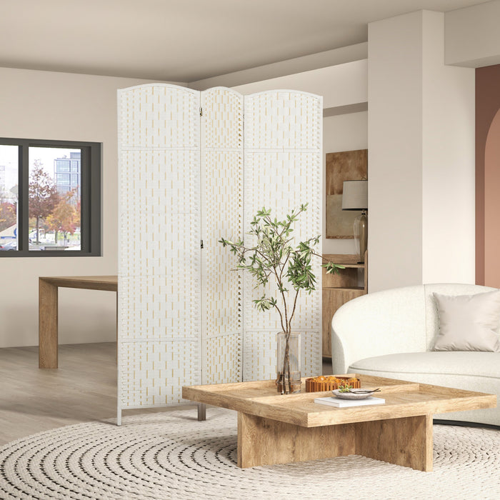 HOMCOM Paravent pliable a 3 panneaux pour intimite et decoration interieure