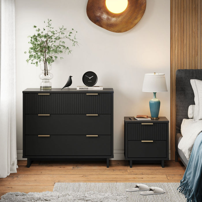 Ensemble de commode moderne Granville 2 pieces en noir