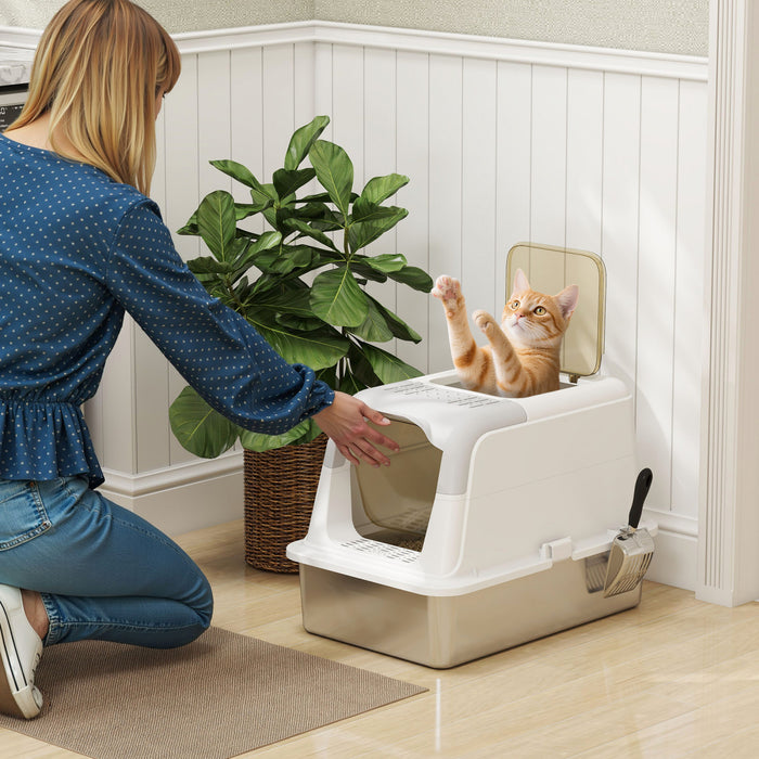 Extra Large Stainless Steel Litter Box With Scoop