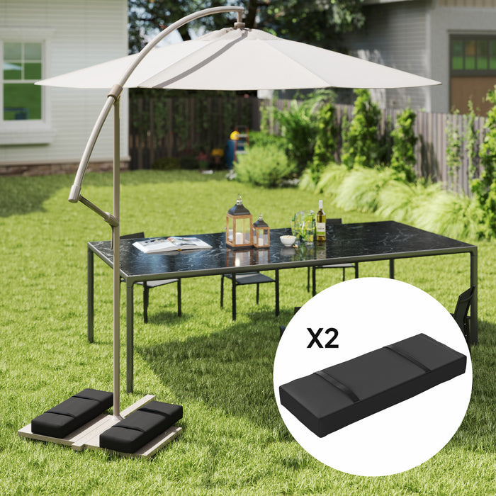 Outsunny Sac de poids de Base de parasol 2 pieces, poids de support, noir