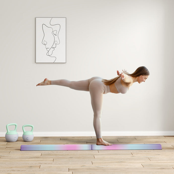 Soozier Poutre D'equilibre De Gymnastique Pliable De 7 Pi, Multicolore