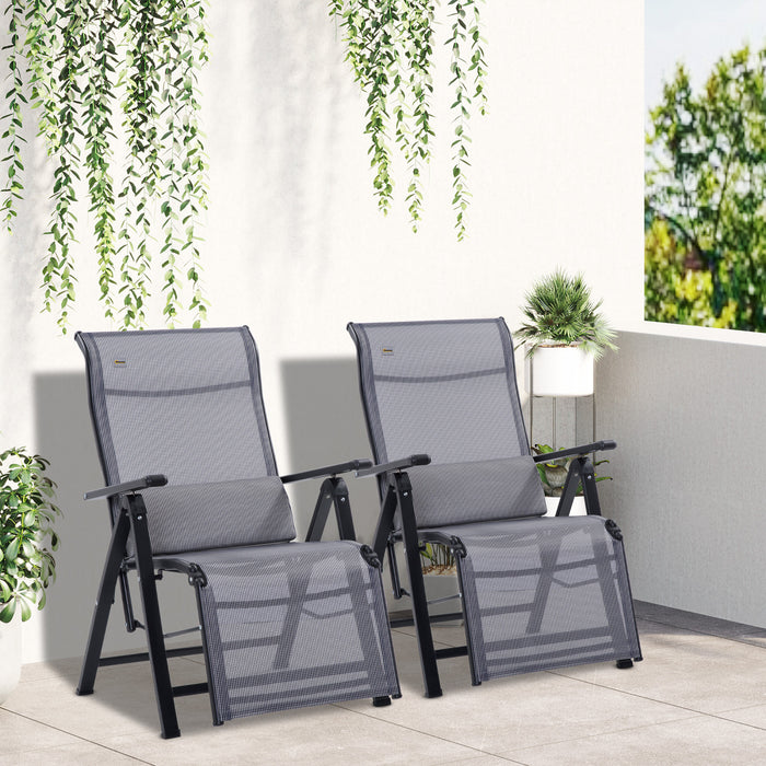 Ensemble De Chaises Zero Gravite A 2 Pieces Outsunny, Chaises Longues De Patio Pour L'exterieur, Gris