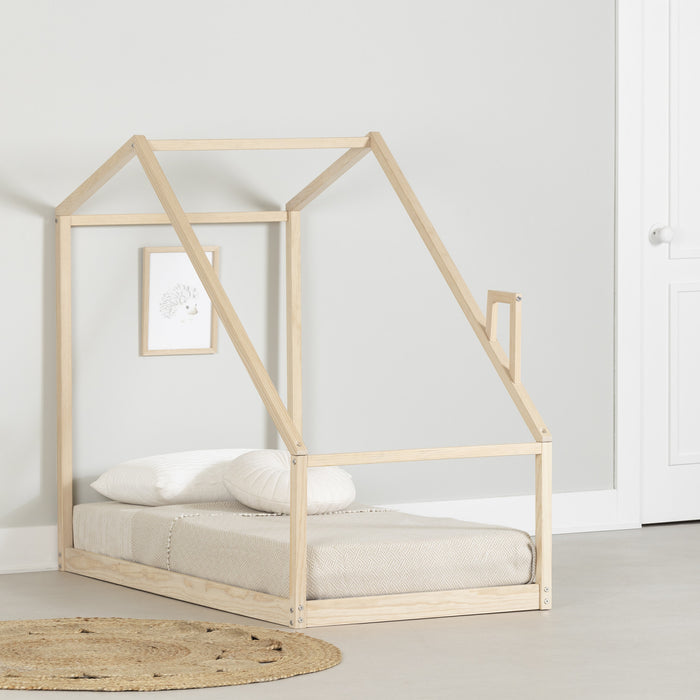 Lit maison Sweedi avec cheminée - naturel