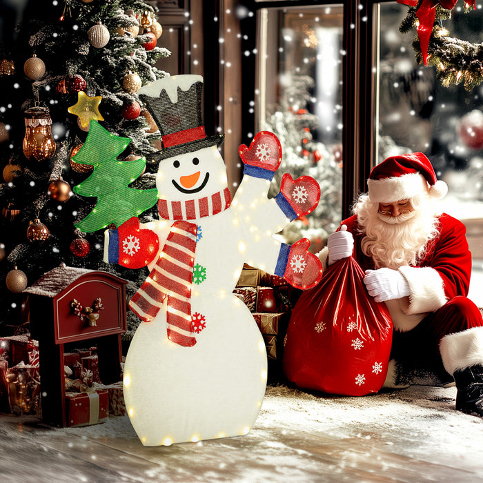 Outsunny Bonhomme de neige lumineux de 4pi, decoration de Noel