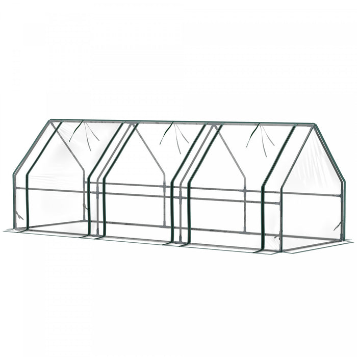 Outsunny Serre Tunnel Portable 9' X 3' X 3' Avec Portes A Fermeture Eclair