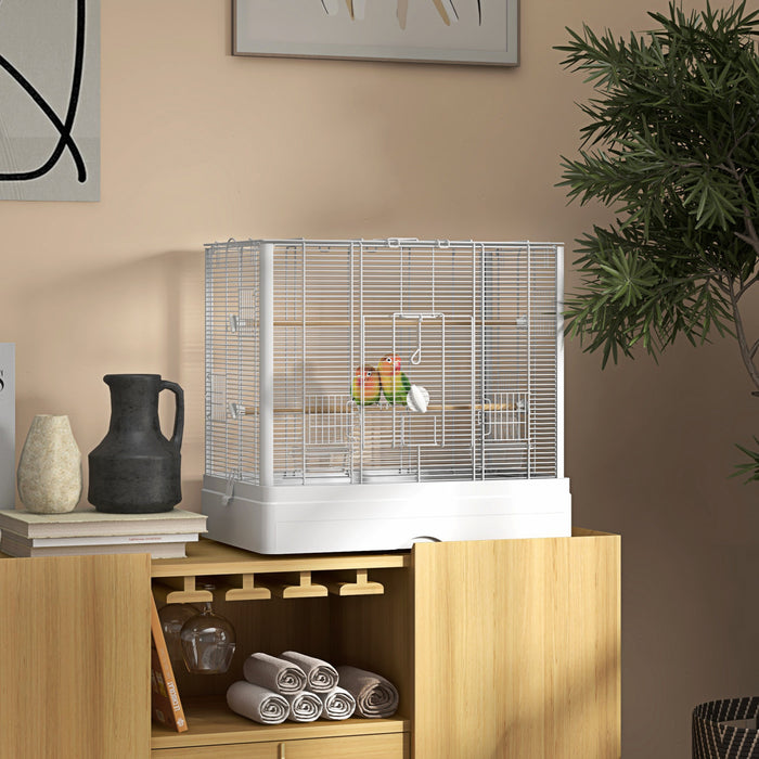 Cage A Oiseaux 22 Po Avec Plateau, Recipients Alimentaires