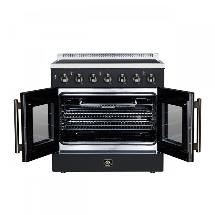 Cuisiniere electrique Galiano de 36 po a portes francaises, 5 foyers, 5,36 pi³, noir – FFSEL6917-36BLK