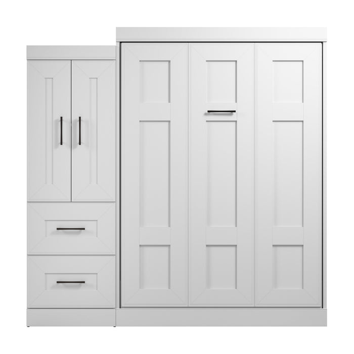 Lit double escamotable Edge de Bestar avec garde-robe (85 po [L]) - blanc