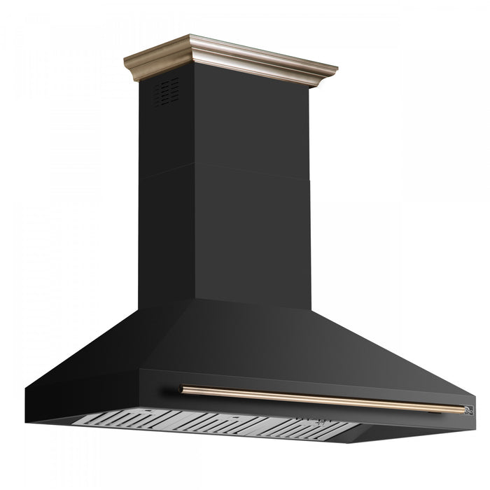 Hotte de cuisiniere murale Aria de 48 po, noir-FRHWM5095-48BLK