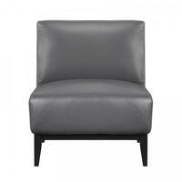  Fauteuil D'appoint Murdock En Cuir Gris Fonce