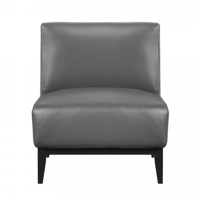 Murdock Accent Chair Dark Grey Leather | Fauteuil D'appoint Murdock En Cuir Gris Fonce
