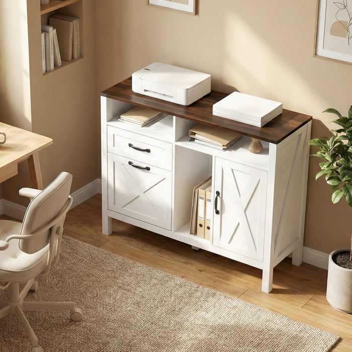 Classeur lateral HOMCOM pour dossiers format Lettre et A4, blanc