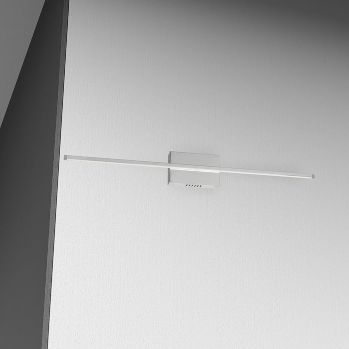 Applique murale horizontale Array de Dainolite en acrylique blanc qui diffuse la lumière, avec fini chromé poli et ampoule à DEL de 30 W