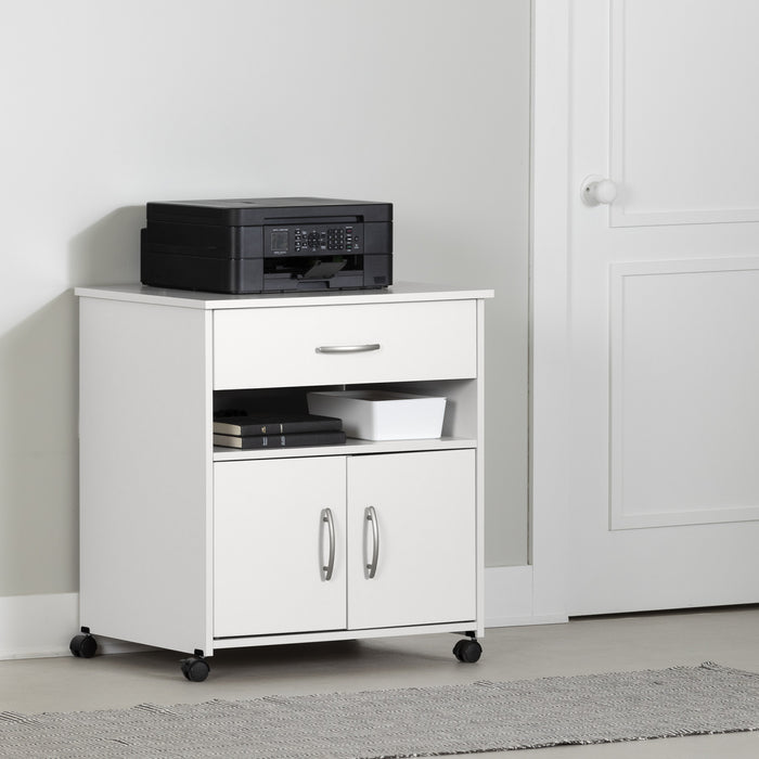 Axess Rangement A Imprimante Sur Roulettes - Blanc Solide