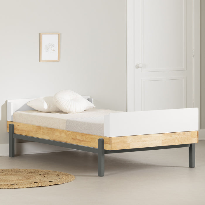 Lit simple Bebble - naturel et gris