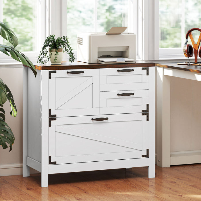 HOMCOM Classeur 4 tiroirs pour dossiers Lettre/A4/Legal, Blanc