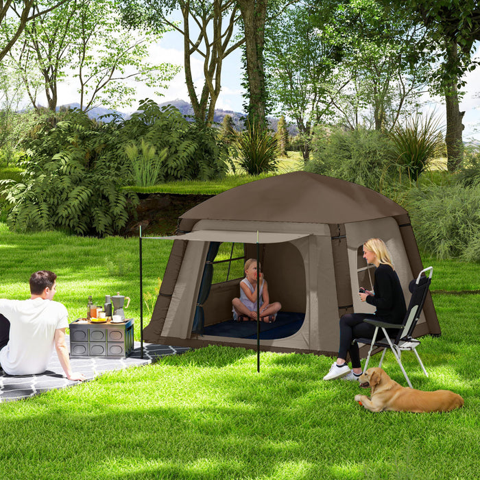 Outsunny Tente De Camping Gonflable, Tente Glamping 2 Places, Kaki