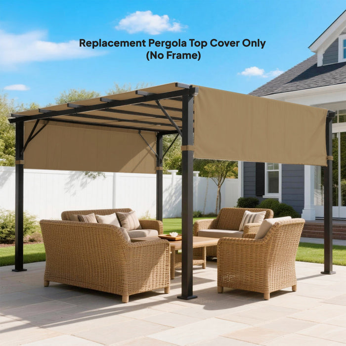 Outsunny Lot de 2 Toiles d'Ombrage pour Pergola, Protection UV, Toile de Remplacement, Sable