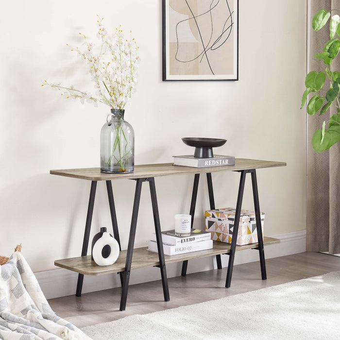 Console moderne contemporaine Celine 47\" en gris rustique