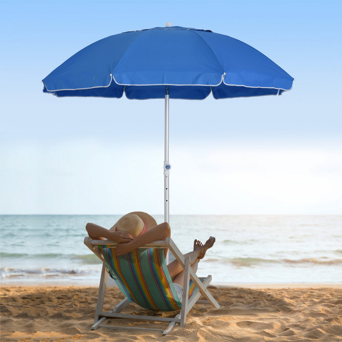 Outsunny Parasol De Plage Bleu