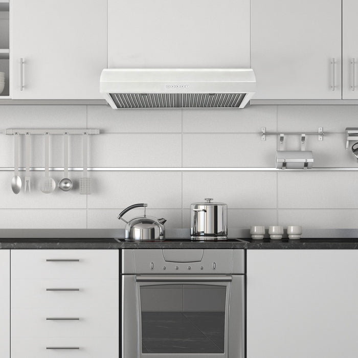 Hotte de cuisine sous-meuble convertible Hauslane Chef 30 pouces blanche