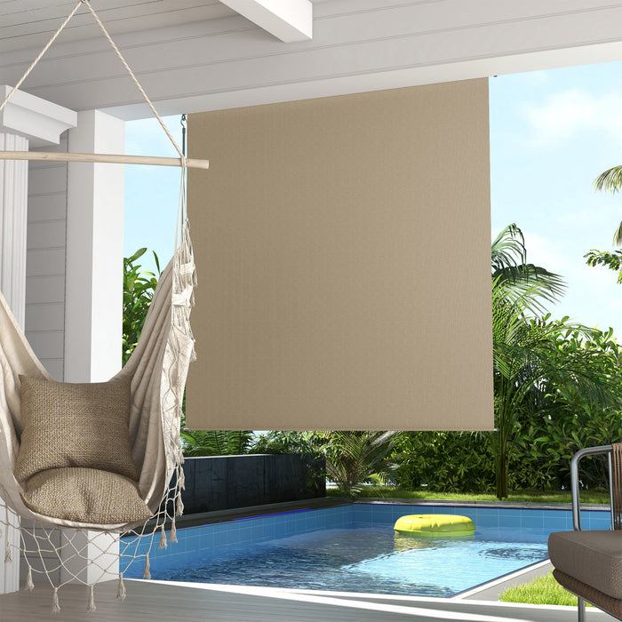 Outsunny Store Enrouleur Exterieur, Store De Porte Patio 6'x6', Beige