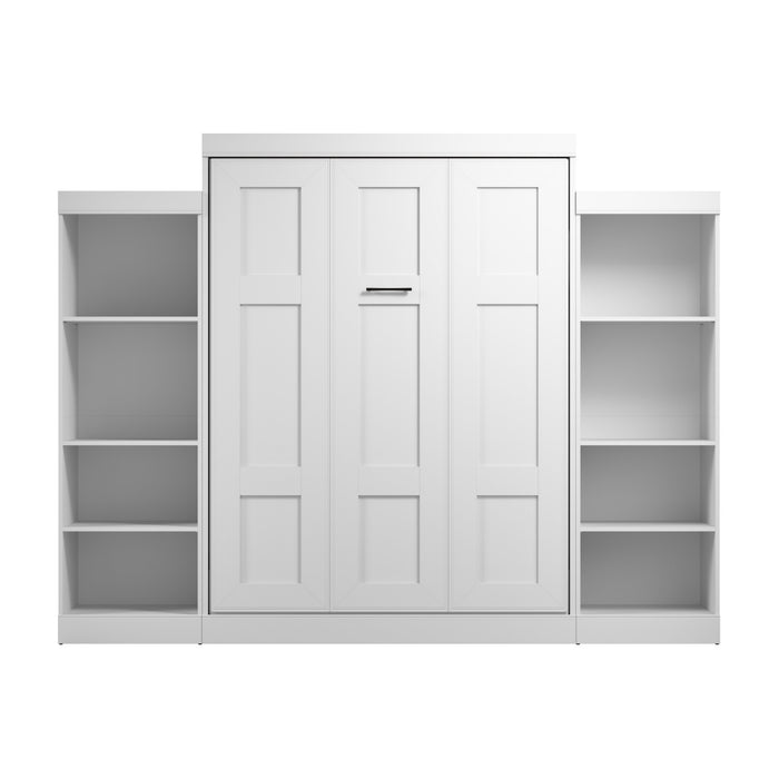 Grand lit escamotable Edge de Bestar avec organisateurs de garde-robe (115 po [L]) - blanc